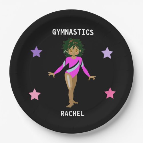  GYMNASTICS PARTY PLATES FOR GIRLS PERSONALIZED