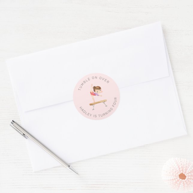 Gymnastics Party Sticker | Gymnastics Sticker (Envelope)