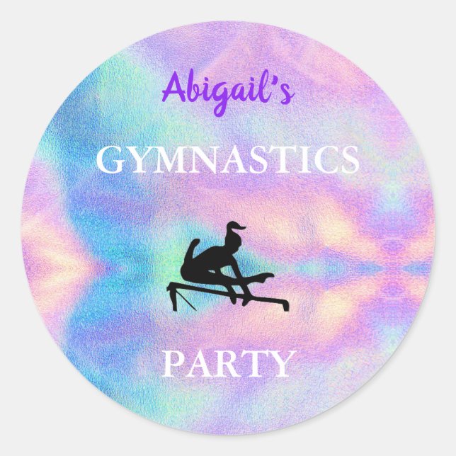 Gymnastics Party Stickers (Front)
