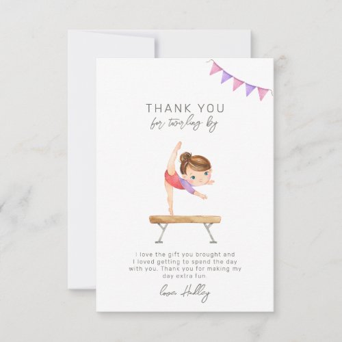 Gymnastics Party Thank You Card