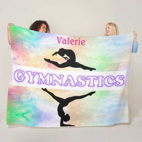 Gymnastics Pastel Girls Fleece Blanket