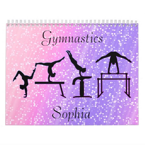 Gymnastics Pastel Pink and Purple Calendar