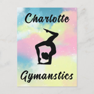 Gymnastics Pastel Pink Blue Yellow Personalized Postcard