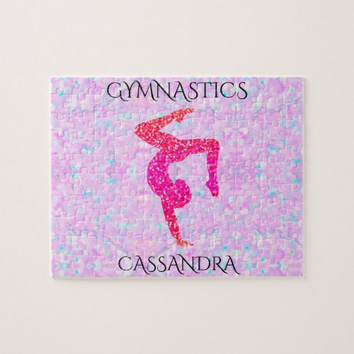 GYMNASTICS pastel puzzle with personalized name