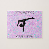 GYMNASTICS pastel puzzle with personalized name