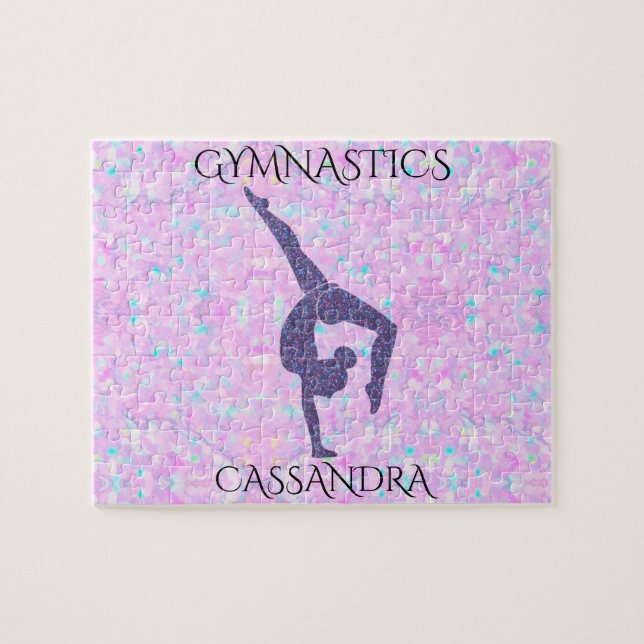 GYMNASTICS pastel puzzle with personalized name (Horizontal)