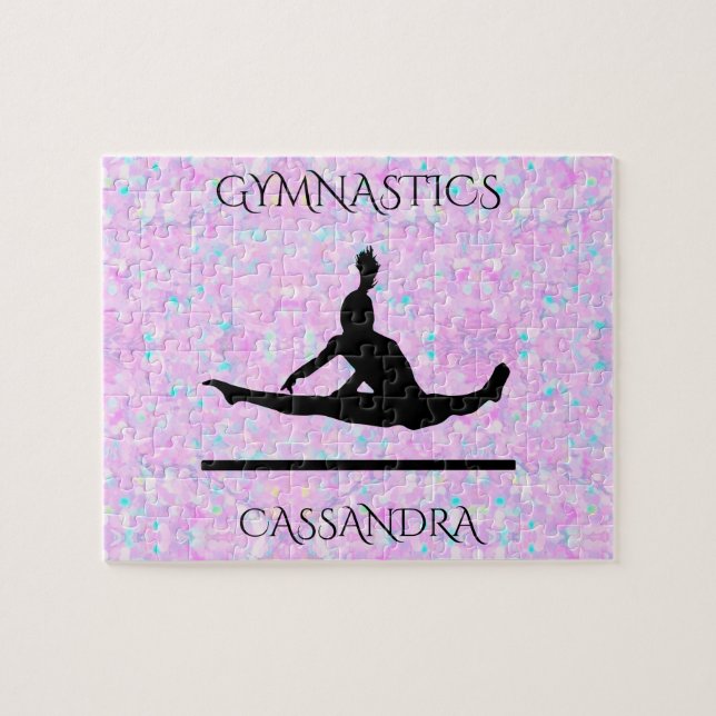 GYMNASTICS pastel puzzle with personalized name (Horizontal)