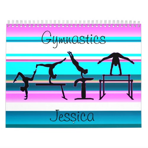 Gymnastics Pastel Stripes Calendar