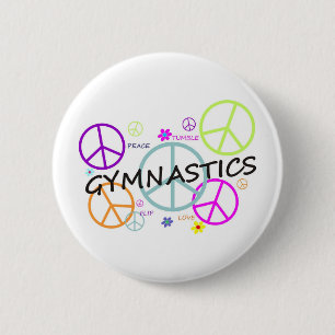 Gymnastics Peace Signs Button