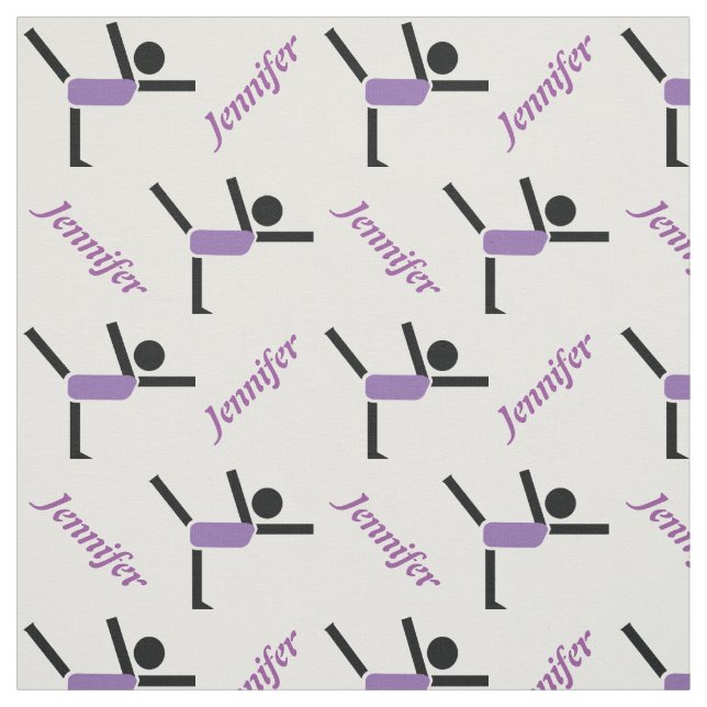 Gymnastics performer and your name personalized fabric (Swatch)