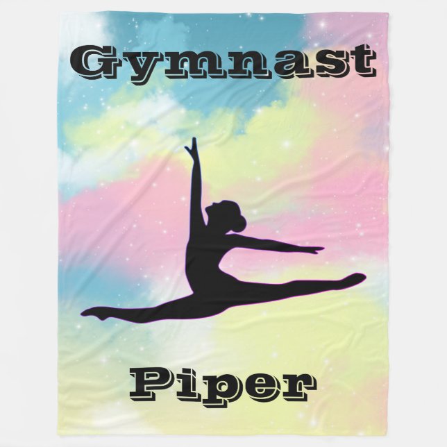 Gymnastics Personalized Fleece Blanket (Front)