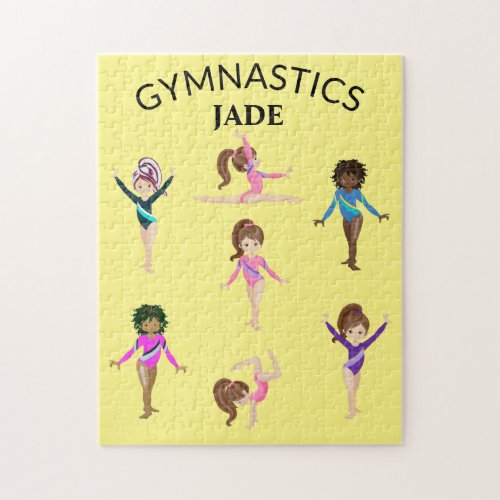 Gymnastics personalized gymnast girls jigsaw puzz jigsaw puzzle
