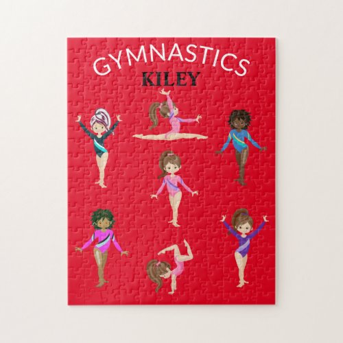 Gymnastics personalized gymnast girls jigsaw puzz jigsaw puzzle