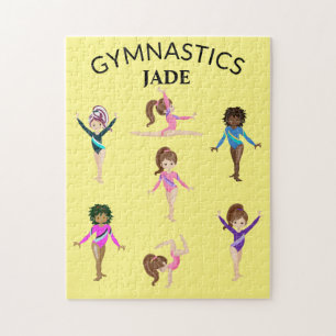 Gymnastics personalized gymnast girl's jigsaw puzz puzzle
