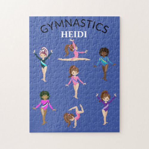 Gymnastics personalized gymnast girls  jigsaw puzzle
