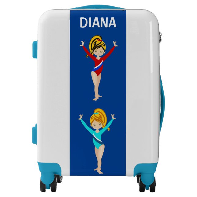 Gymnastics personalized gymnast girl's suitcase (Front)