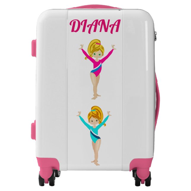 Gymnastics personalized gymnast girl's suitcase (Front)