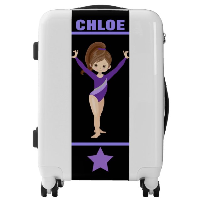 Gymnastics personalized gymnast girl's suitcase (Front)