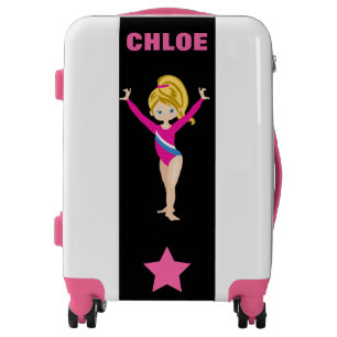 Gymnastics personalized gymnast girl's suitcase