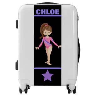 Gymnastics personalized gymnast girl's suitcase