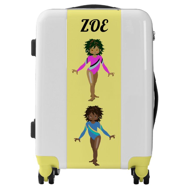 Gymnastics personalized gymnast girl's suitcase (Front)