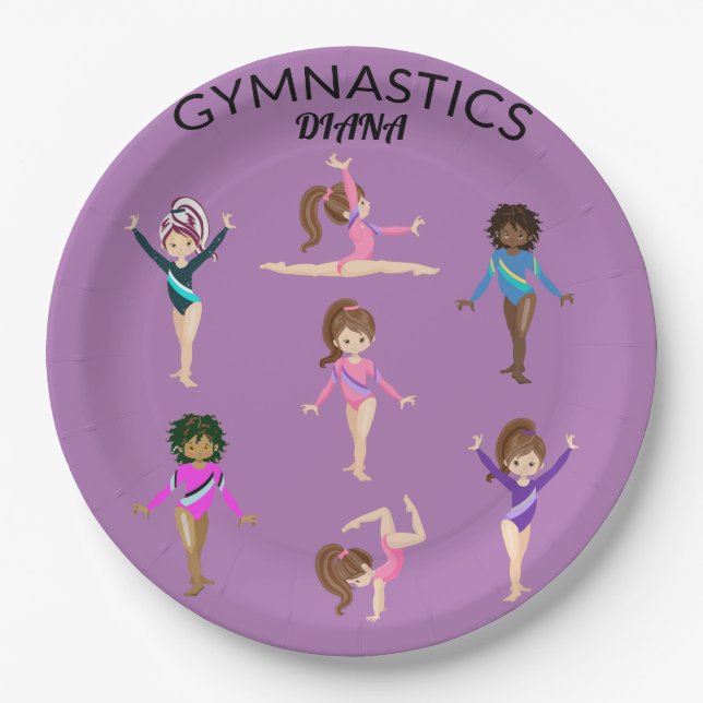 Gymnastics personalized gymnast PAPER PLATES (Front)