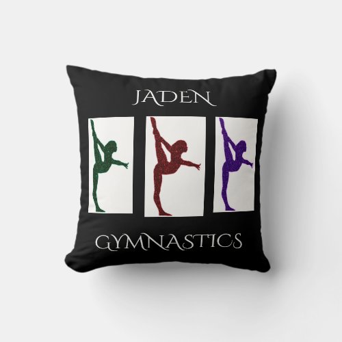 Gymnastics personalized name throw pillow throw pillow