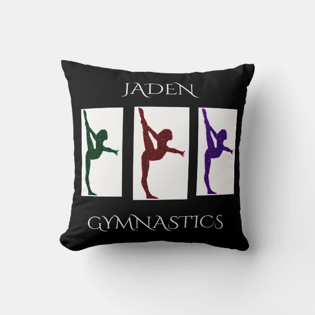 Gymnastics personalized name throw pillow. throw pillow (Front)
