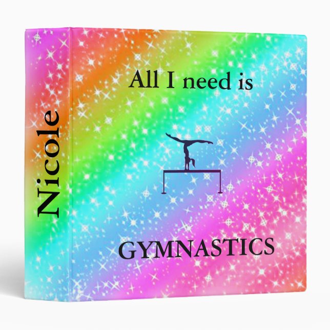 Gymnastics Personalized Rainbow Binder (Front/Spine)