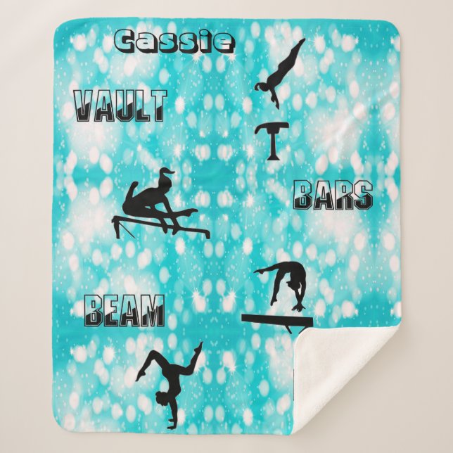 Gymnastics Personalized Sherpa Blanket (Front)