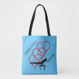 GYMNASTICS personalized tote bag. Bag