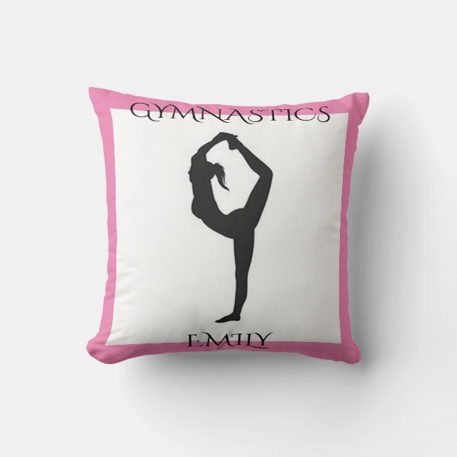 Gymnastics pillow with personalized name. (Front)