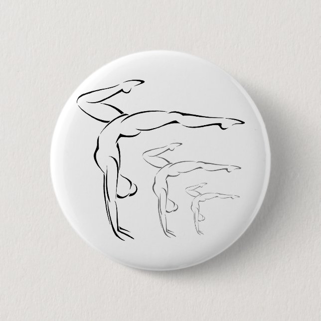 Gymnastics Pinback Button (Front)