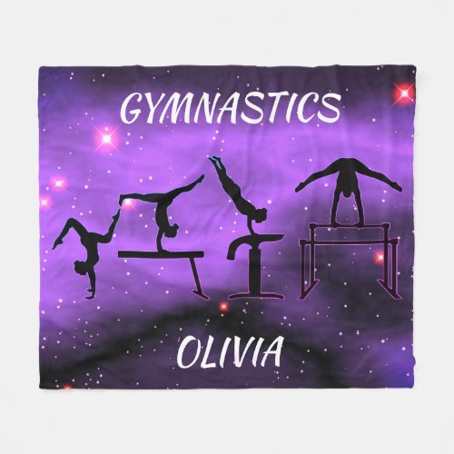 Gymnastics Pink and Purple Fleece Blanket