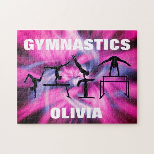 Gymnastics Pink and Purple Swirl Puzzle