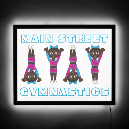 Gymnastics Pink Leotard Tumbling Gymnast Girl Gym LED Sign