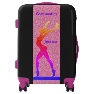 Gymnastics Pink Sparkle Balance Beam Luggage