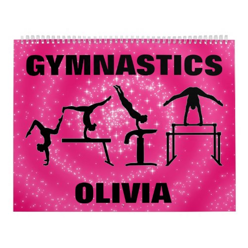 Gymnastics Pink Sparkle Swirl Calendar