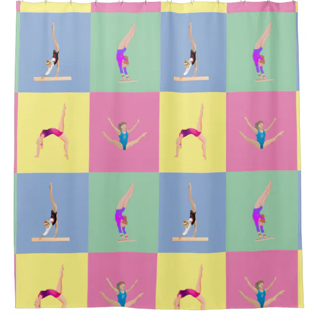 Gymnastics Poses Shower Curtain | Zazzle