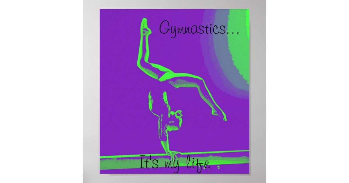 Purple Gymnastics Silhouette | Poster