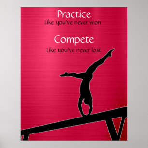 Gymnastics Practice / Compete Balance Beam Poster