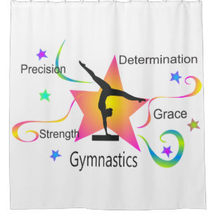 Gymnastics - Precision Strength Determination Grac Shower Curtain