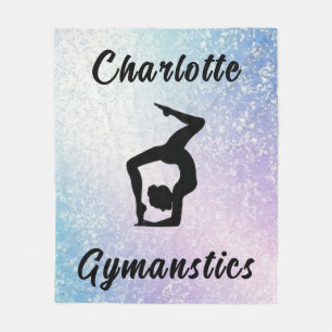 Gymnastics Purple Blue Silver Iridescent Fleece Blanket