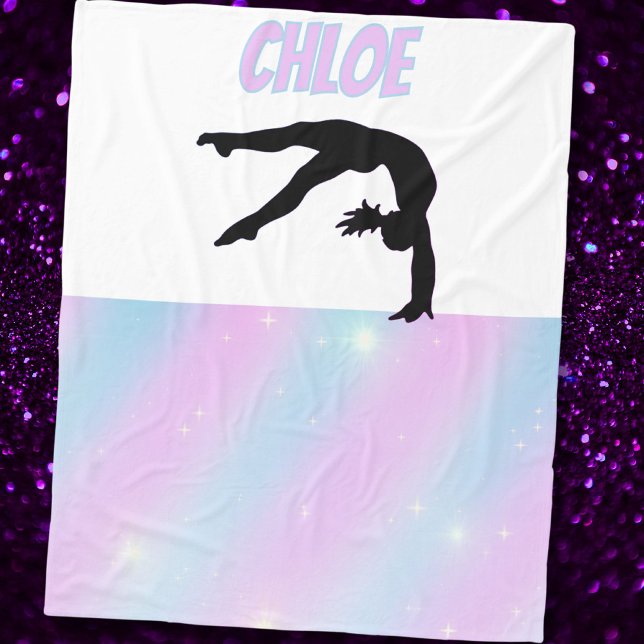 Gymnastics Purple Lilac and Baby Blue Pastel  Fleece Blanket (Creator Uploaded)