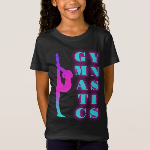Gymnastics Purple Pink Turquoise Ombre T_Shirt