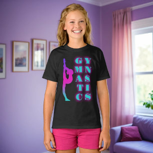 Gymnastics Purple Pink Turquoise Ombre T-Shirt