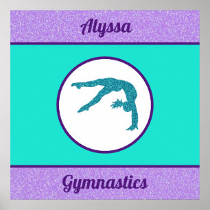 Gymnastics Purple / Turquoise Poster