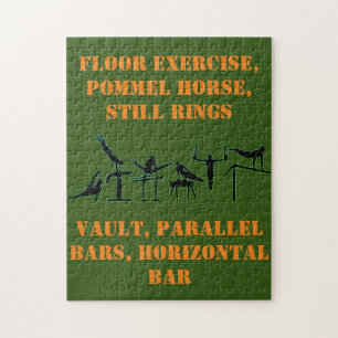 Gymnastics Puzzle for Boys in Army Colors