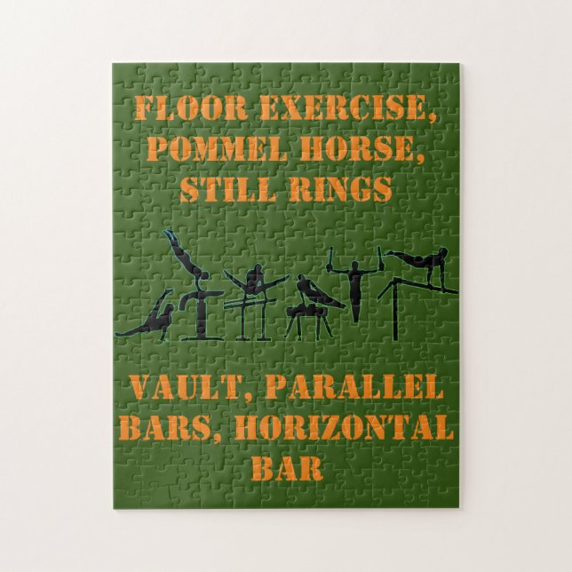 Gymnastics Puzzle for Boys in Army Colors (Vertical)