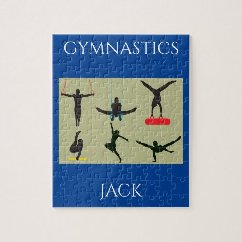 GYMNASTICS puzzle for boys with personalized name